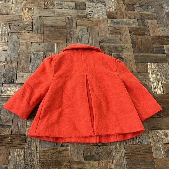 Janie and Jack Wool Orange Infant Pea Coat Size 3-6 Months - Picture 5 of 7